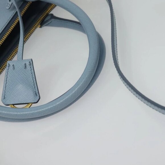 PRADA Galleria Hand Bag Safiano leather 2way Light Blue Gold - Picture 10 of 15